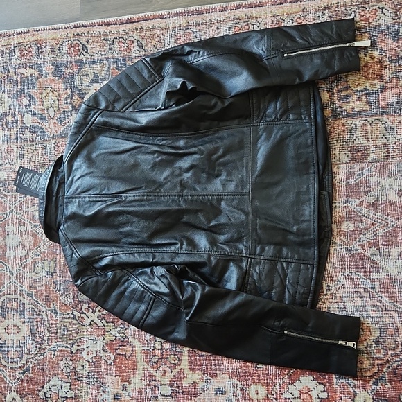 NWT BARNEY'S | Moto Genuine Leather Jacket - Picture 16 of 16